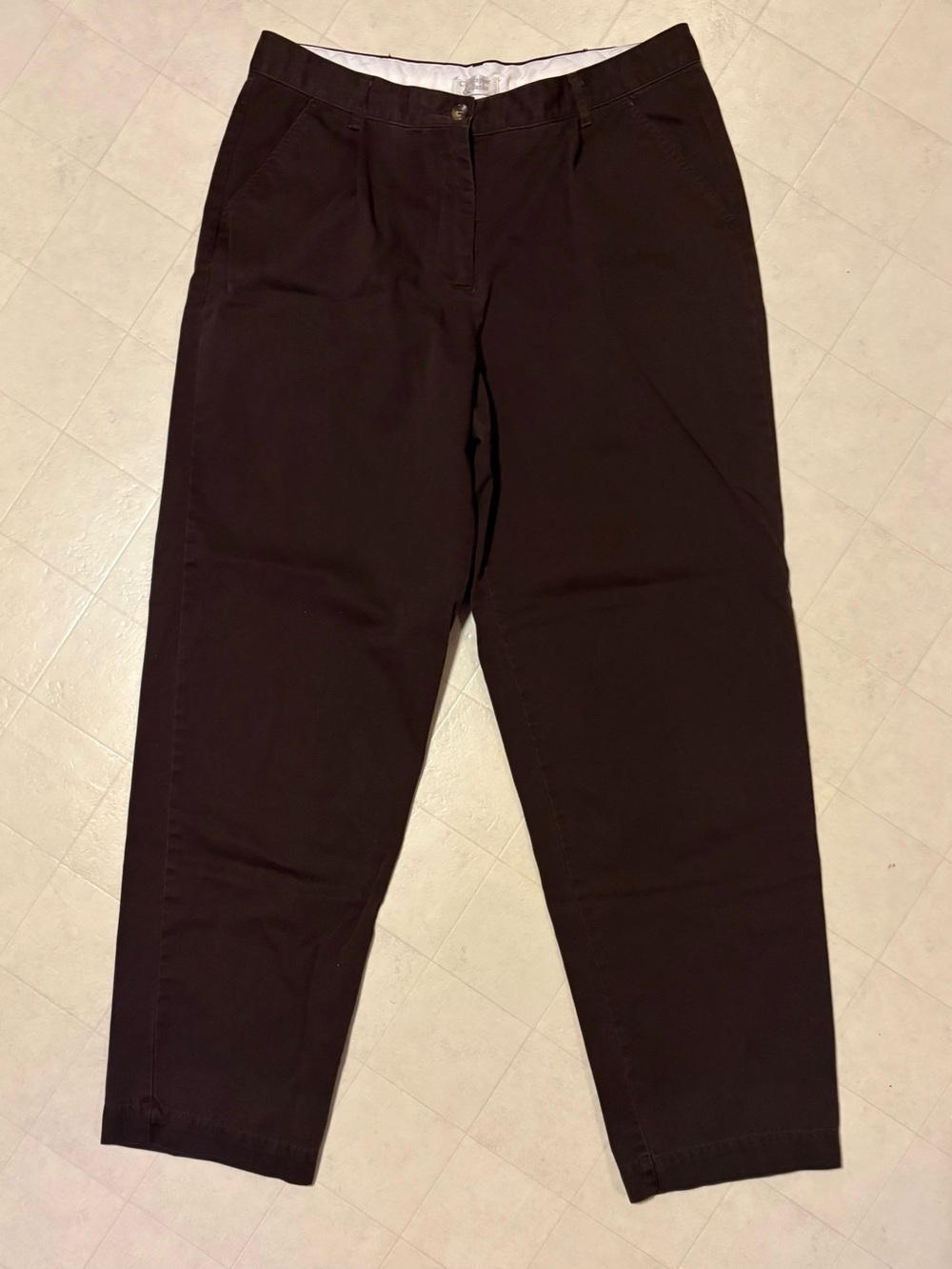 Christopher & Banks Wrinkle Free In Brown No Back Pockets Light Weight  Size 14